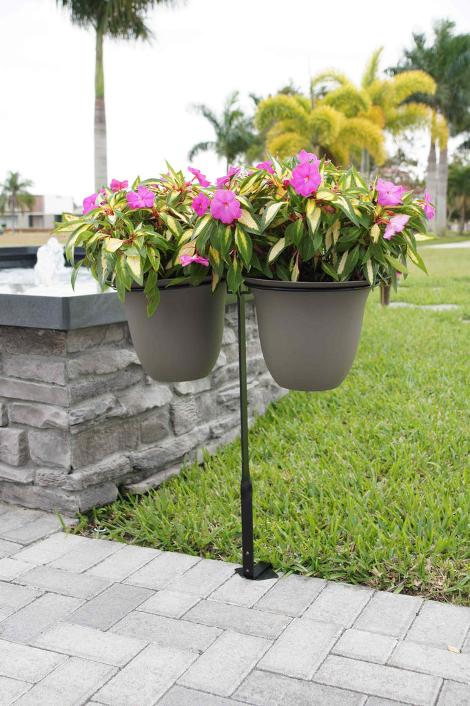 double plant pot holder Tall Double Ground Mount